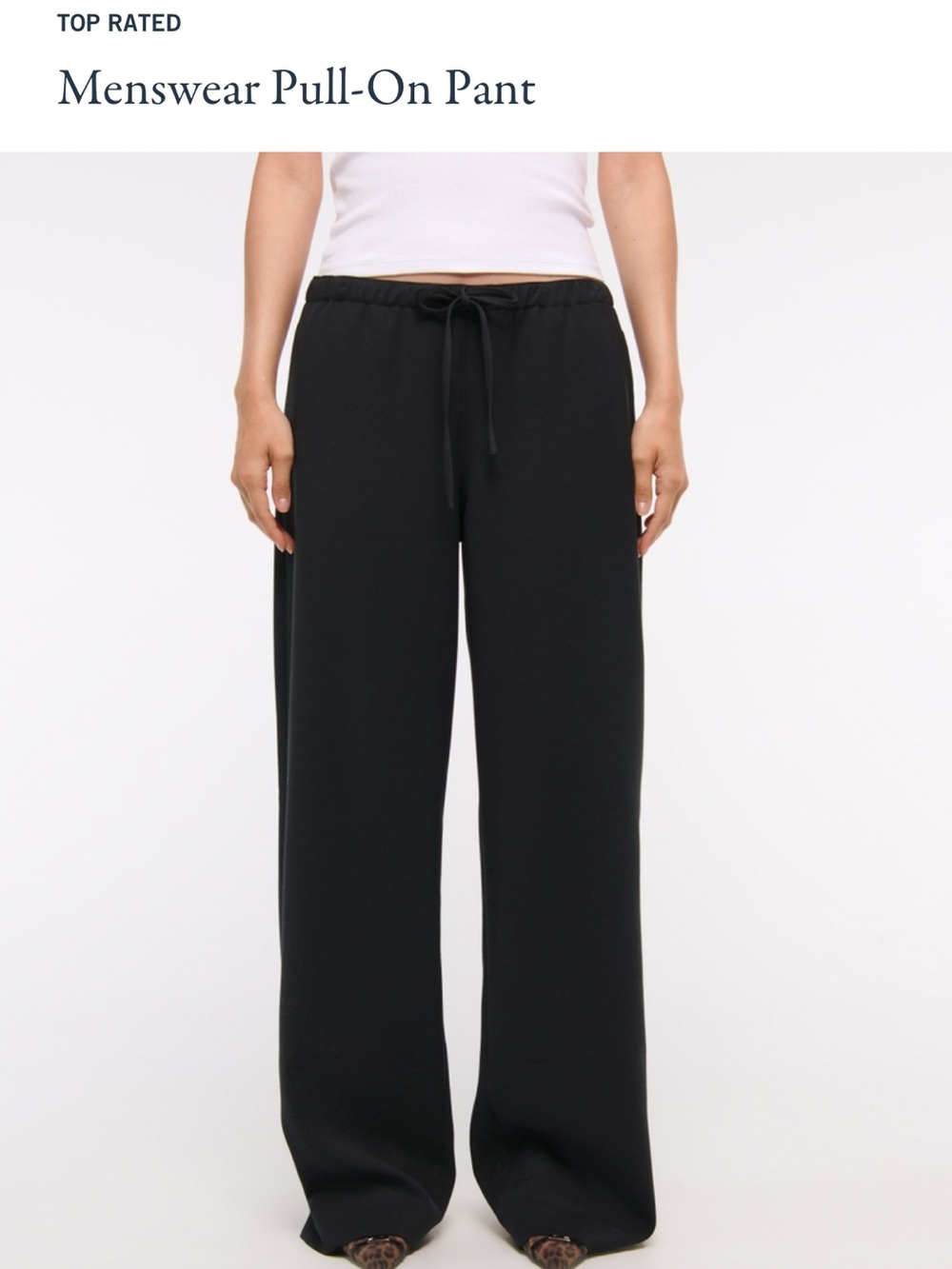 Abercrombie & Fitch Black Wide-Leg Pull-On Pants